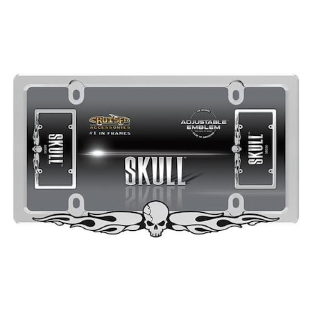 Cruiser Cruiser 58530 Skull Design License Plate Frame; Chrome & Black C34-58530